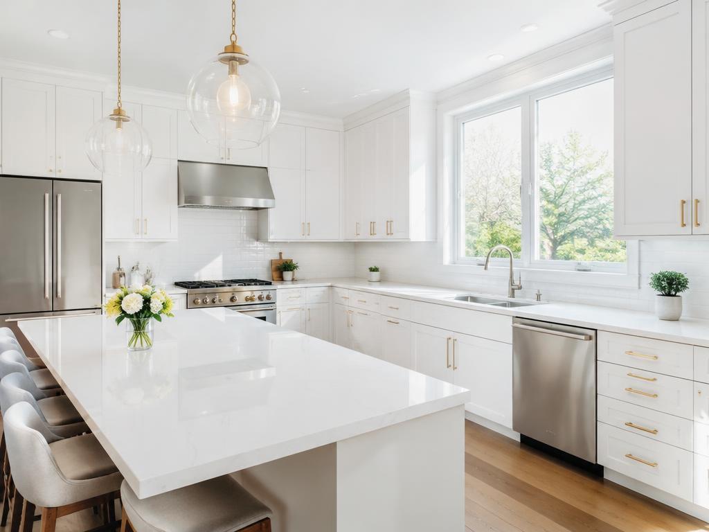 Sparkling clean white kitchen